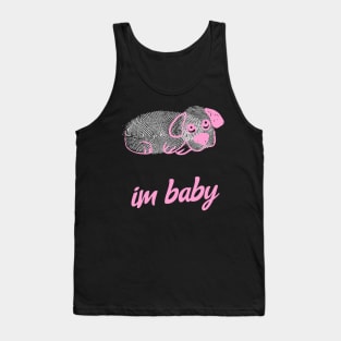 Im Baby Cute Puppy Dog Kawaii Pink And White Tank Top